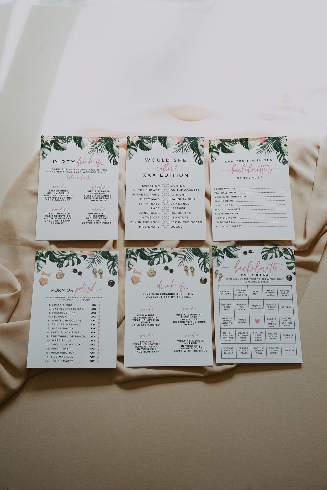 RAE Tropical Bachelorette Party Game Bundle Tropical - Etsy