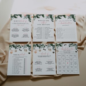 RAE | Tropical Bachelorette Party Game Bundle | Tropical Bachelorette Party Games | Bachelorette Bingo | Bachelorette Drink If Game