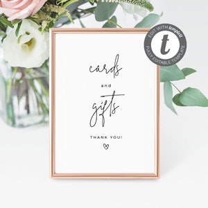 EDITABLE Cards and Gifts Wedding Sign | Cards and Gifts Sign | Cards and Gifts Printable | Wedding Gifts Sign Cards | Gift Table Sign