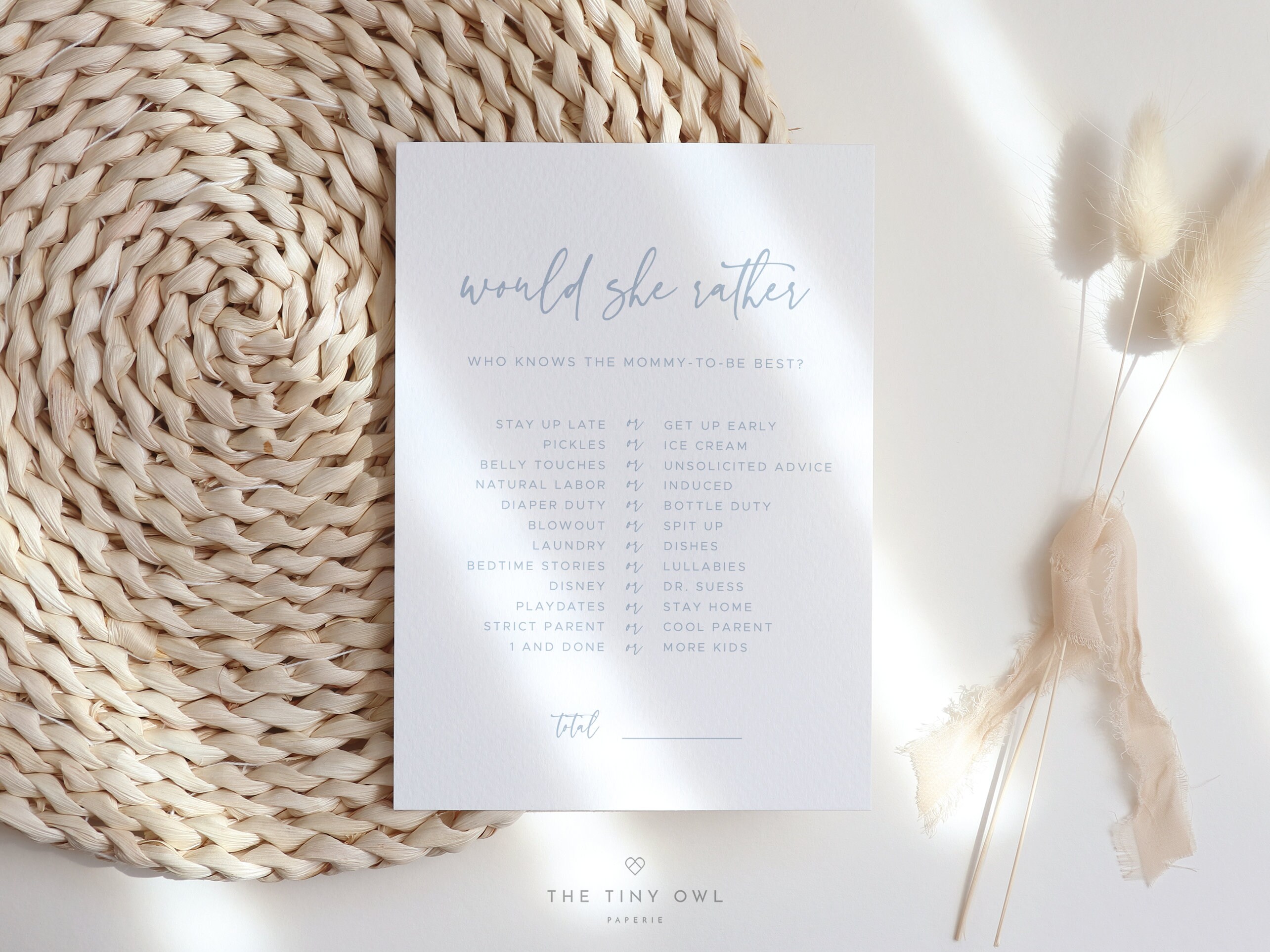 EDITABLE Would She Rather Game Printable Baby Shower Games - Etsy