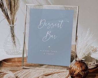 Insegna per bar di dessert azzurro, Baby shower azzurro, insegna stampabile, Baby shower per bambini, Baby shower azzurro #010MB