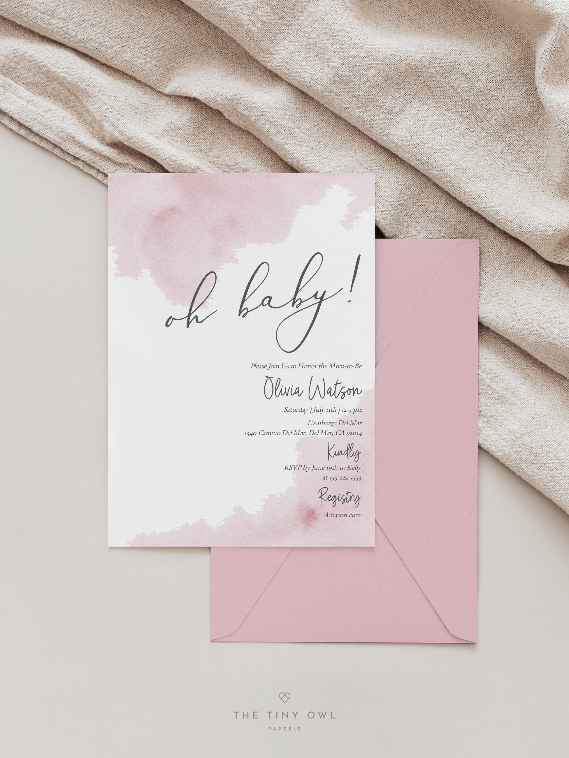 Oh Baby Shower Invitation Template Baby Shower Invites Blush Etsy Hong Kong