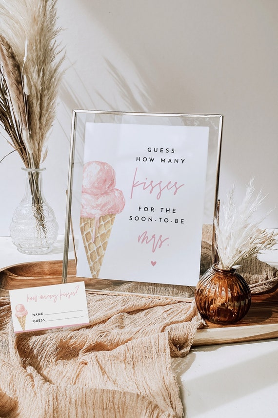 ice cream dress up games She's Been Scooped up Bridal Shower Guess How Many Kisses Game, Ice Cream  Shower Games, How Many Kisses for Mrs. Game Printable CARRIE