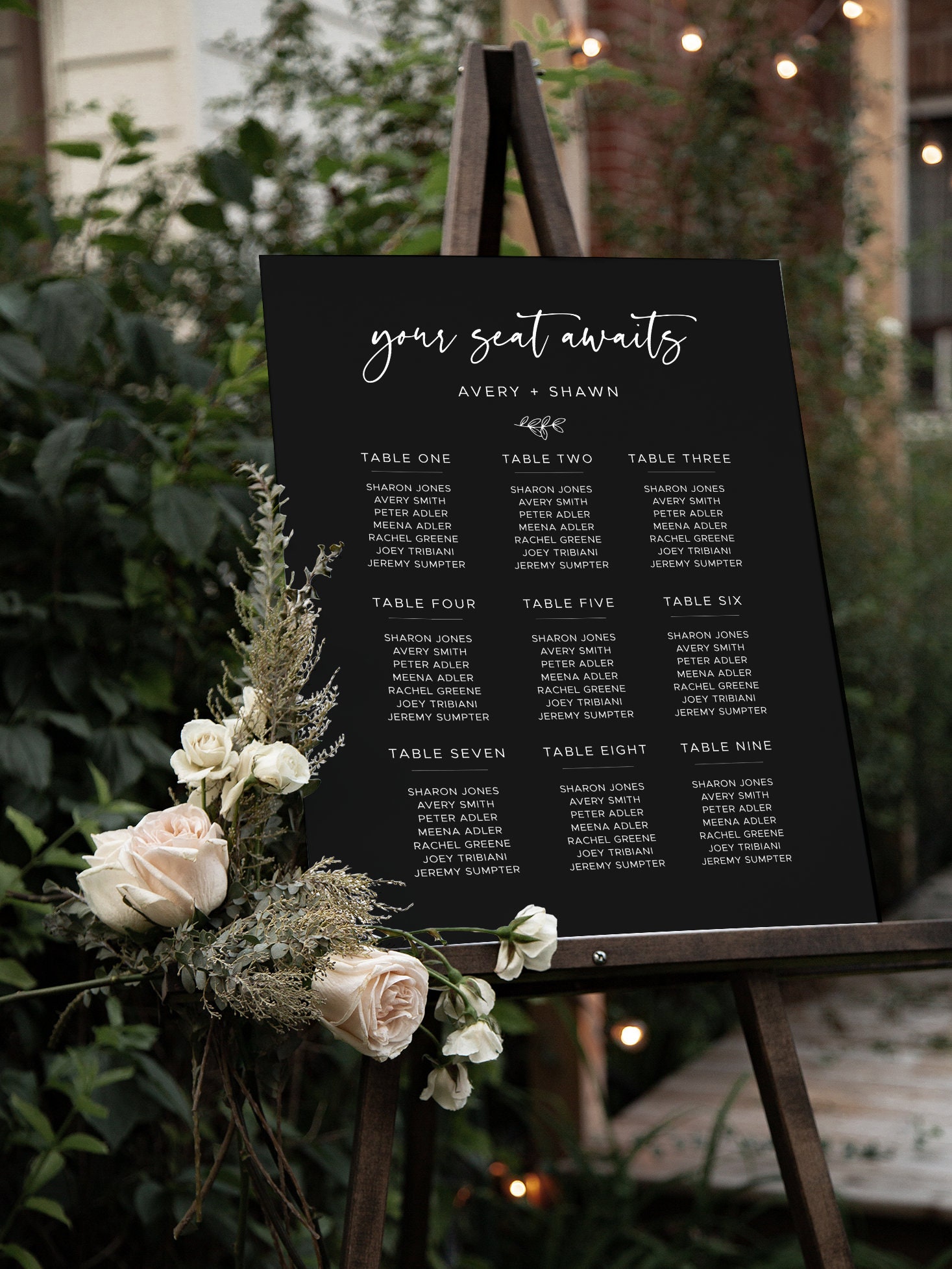 Seating Chart Confirmation Printable Seating Chart Template, Editable Seating Chart Sign | Seating ...