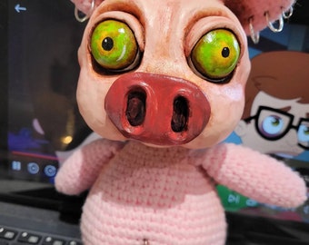 Z Piggies, muñeco de cerdo hambriento de crochet