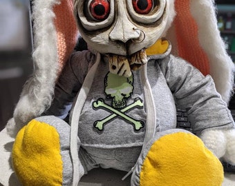 Sudadera con capucha de calavera y conejo de terror de Halloween, hecha a medida