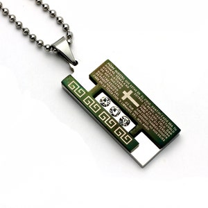 Padre Nuestro Lord's Prayer. Epilepsy Medical Alert ID Personalized Custom Engraved Dog Tag Free Necklace 22" Chain