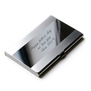 Custom Personalized New Stainless Steel Business Card Holder ID Credit Card Laser engraved with your message Choose your style