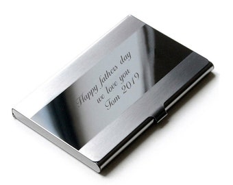 Custom Personalized New Stainless Steel Business Card Holder ID Credit Card Laser engraved with your message Choose your style
