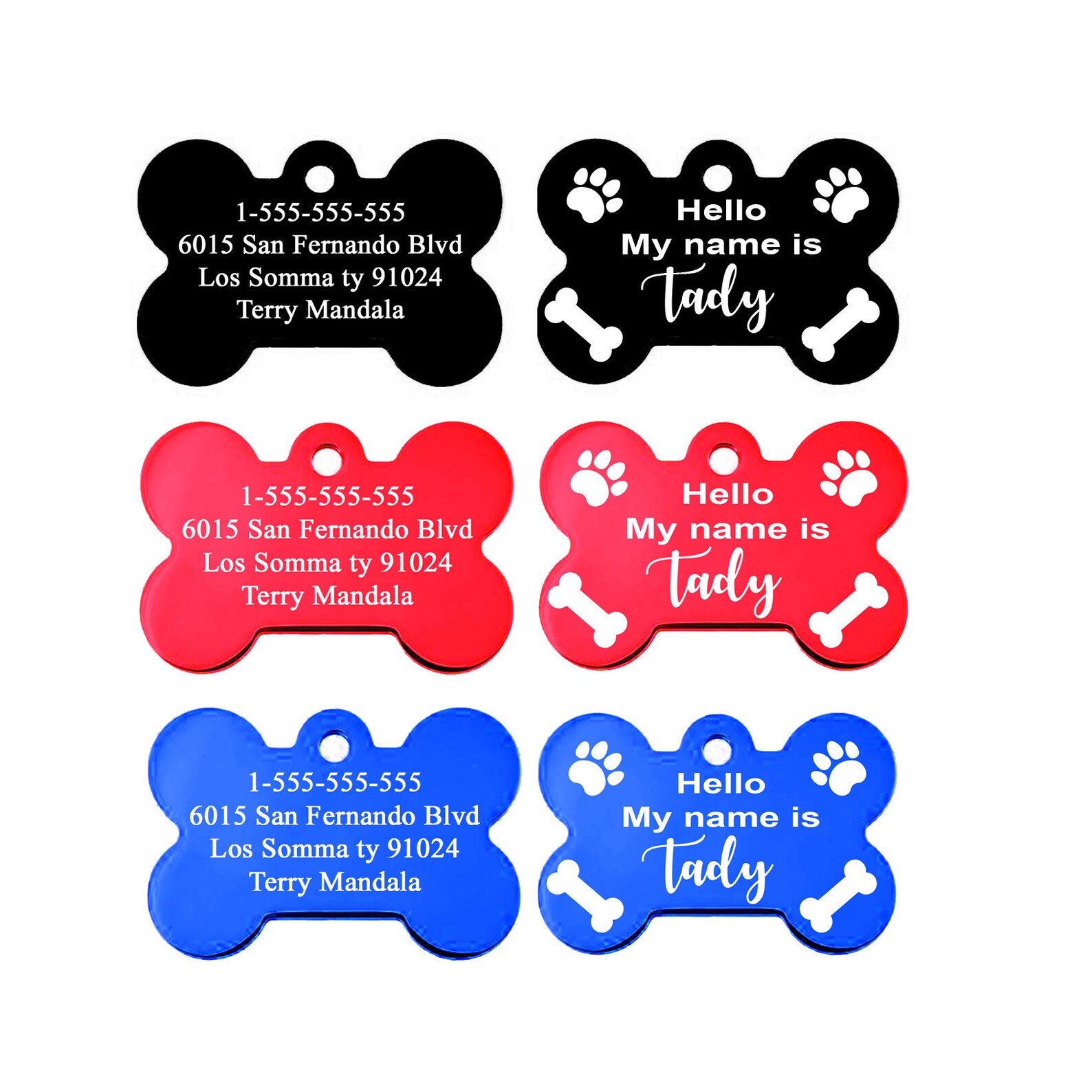 Small Pet ID Tag Personalized ID Tags for Dog or Cat. Double Etsy