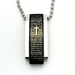 Padre Nuestro Lord's Prayer. Epilepsy Medical Alert ID Personalized Custom Engraved Dog Tag Free Necklace 22" Chain