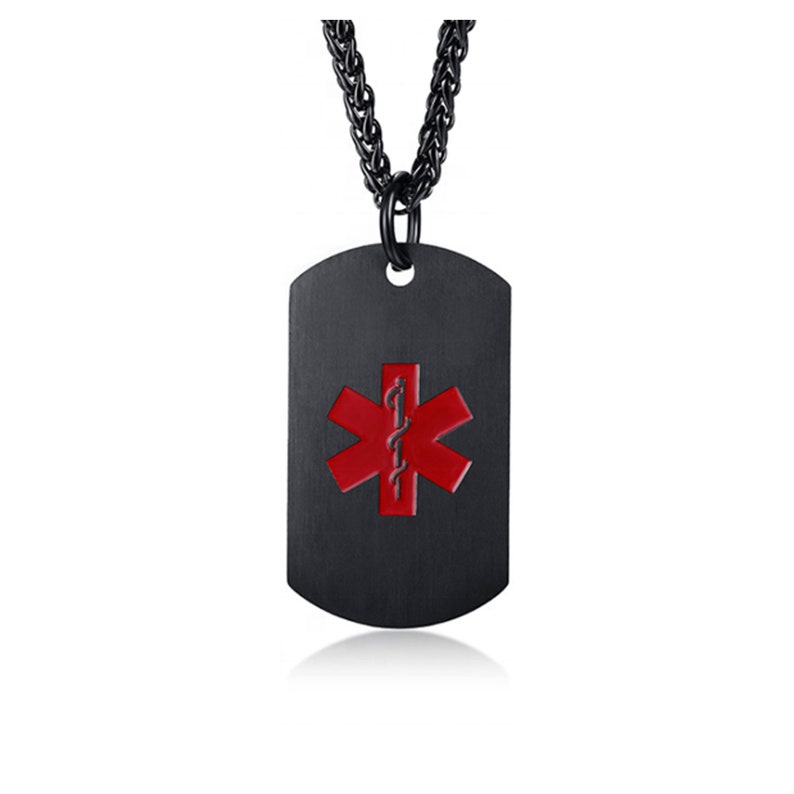 Customize,medical Alert ID Dog Tag Stainless Steel Necklace Women/men ...