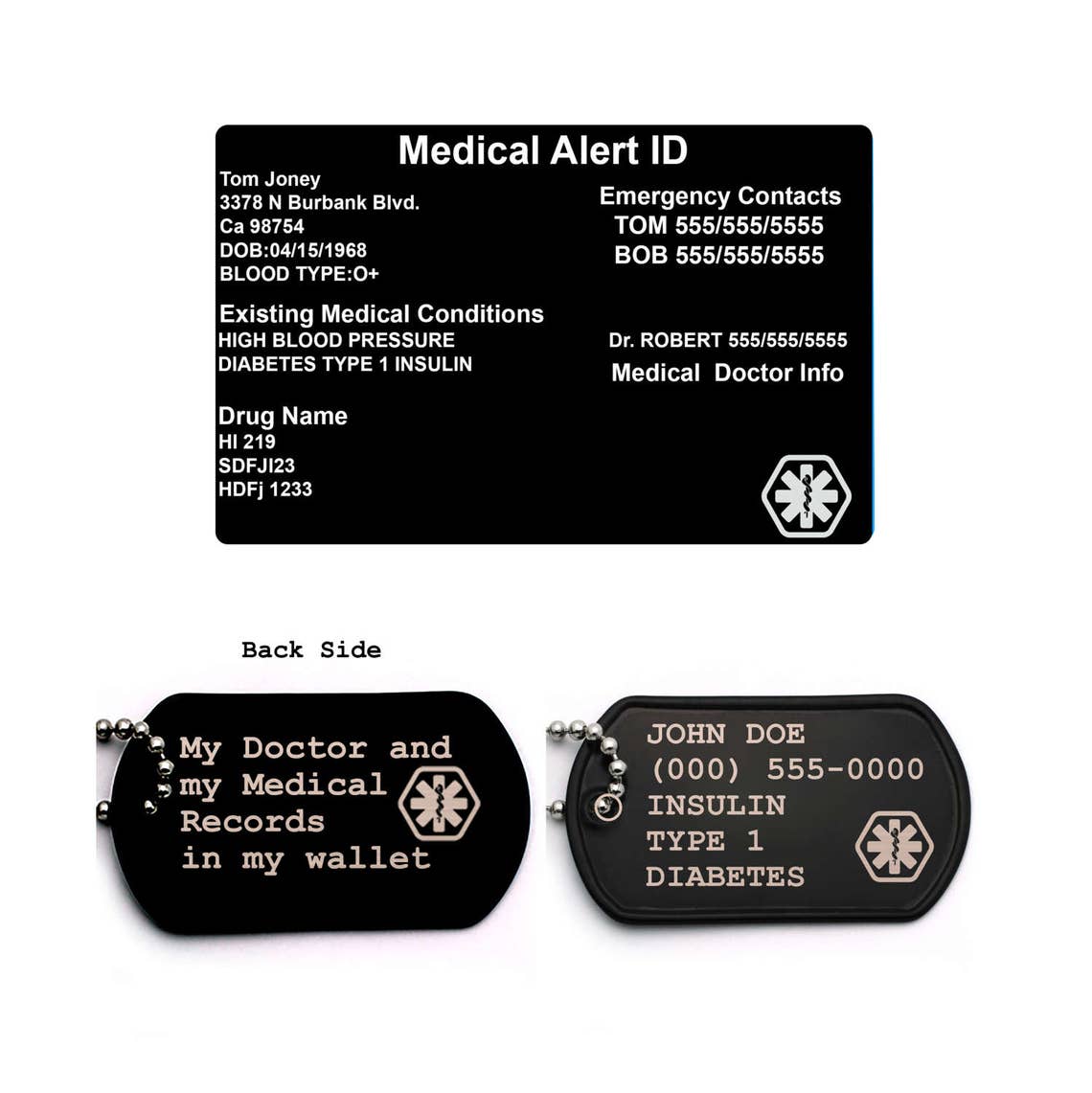 Medical Alert Card and ID Tag Setpersonalized Medical Etsy UK