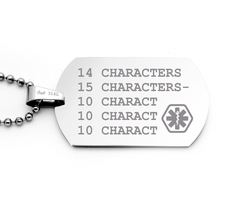Pacemaker Customize,medical Alert ID Tag Charm Stainless Steel Necklace ...