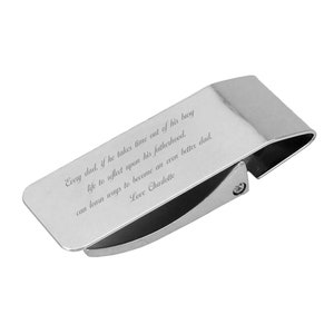 Custom Personalized Stainless Steel laser engraved Money Clip, For Dad, Husband, Friend,Fathers, Grandpa,and mom