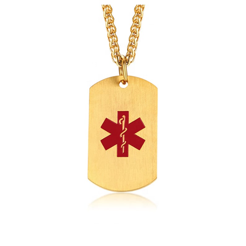 Customizemedical Alert ID Dog Tag Stainless Steel Necklace Etsy