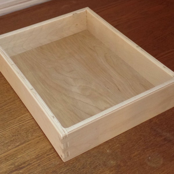 Wood Letter Tray with box tail joints- for work, office, study, desk, college dorm room, in box, stackable, valet tray