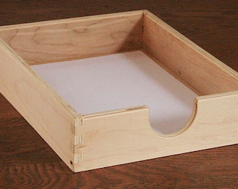 Desktop Wood Letter Tray, Organization box (Open Front) holds desk items, paper, tools, bedroom, study, Dorm Room, Office