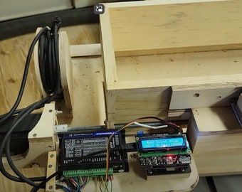 Box joint Jig Arduino code and comments for a stepper-driven box joint jig, mass produce box joints