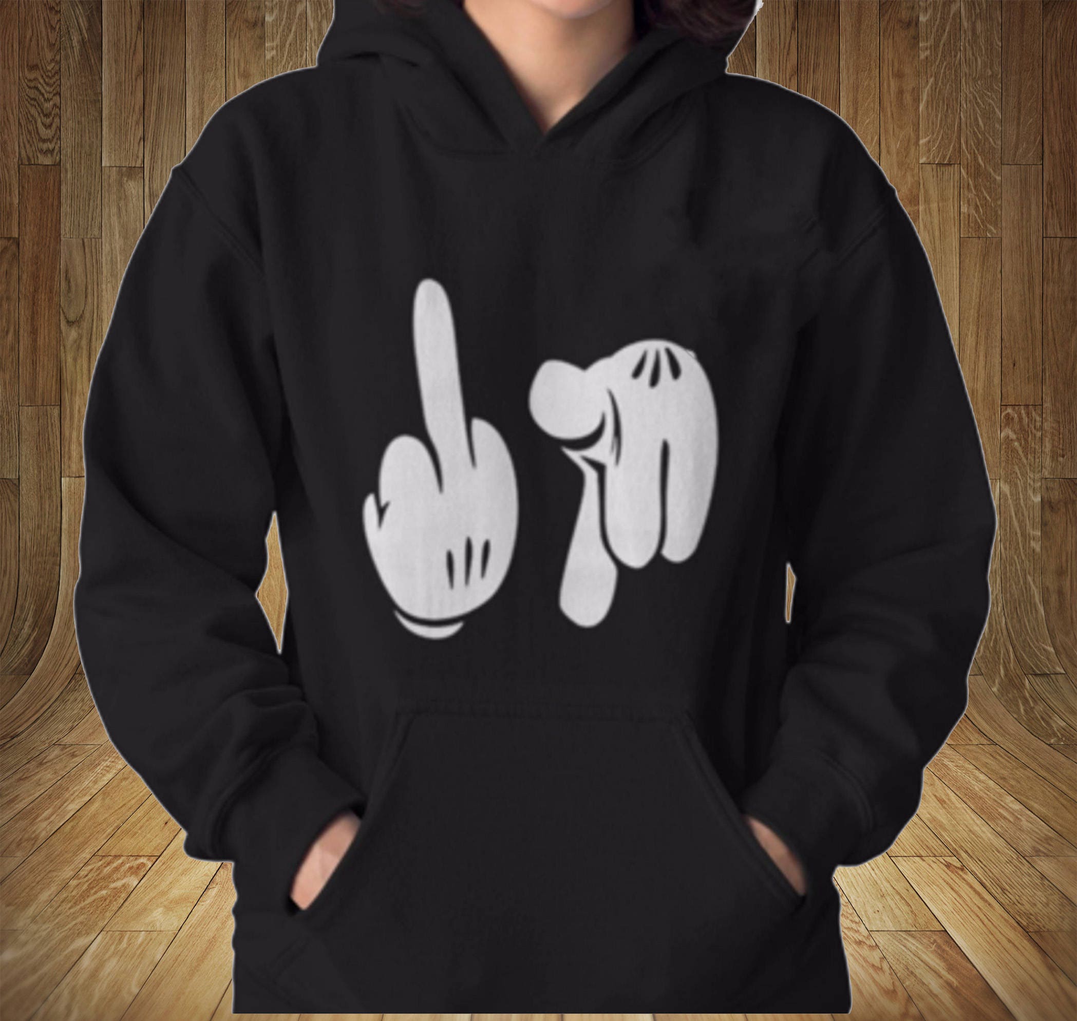 Mickey Mouse Fuck You Hands Sweatshirt 