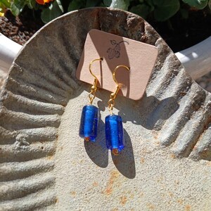 Blue glass earrings