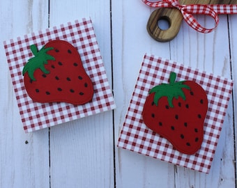 Strawberry Tiered Tray Sign, Strawberry Tiered Tray Decor, Summer Tiered Tray Decor, Strawberry Mini Sign, Strawberry Shelf Sitter