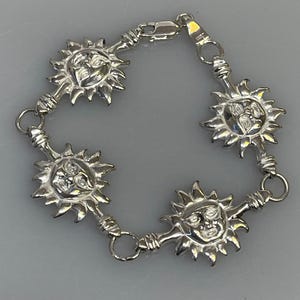 Sterling Silver Sun Bracelet | Unique Women&#39;s Silver Jewelry | Sun Jewelry | Sun Bracelet | Anniversary Gift | Birthday Gift | Giftable