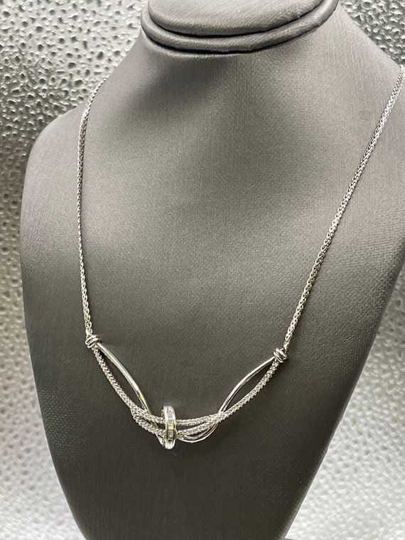 ネックレス・ペンダント STONEHENgE Love Knot Silver Necklace Ladies Sterling Silver Love Knot Stone Design Necklace - Etsy