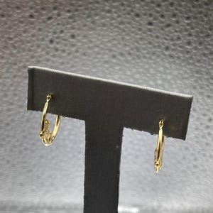 Ladies 14 Karat Solid Yellow Gold Angel Hoop Earrings