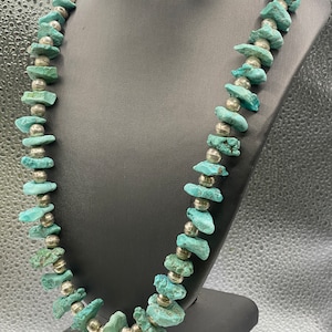 Sterling Silver Blue Moon Turquoise Necklace | One of a Kind Necklace | Women&#39;s Jewelry | Blue Necklace | Statement Turquoise | Must Have