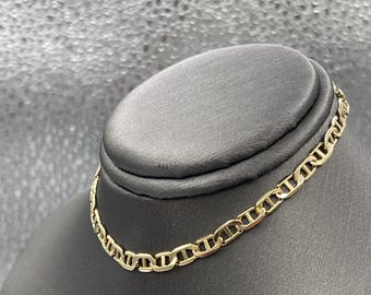 Ladies/ Mens 14 Karat Solid Yellow Gold Anchor Link Bracelet