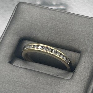 Ladies 10 Karat Solid Yellow Gold Diamond Band | Simple Diamond Band | Perfect for Everyday Wear | Women&#39;s | Stackable Ring | Giftable Ring