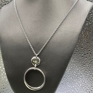 Beautiful Ladies 18 Karat White Gold Floating Diamond Galaxy Pendant and Chain | Women&#39;s Necklace | Gift for Her | Circle Pendant | Giftable