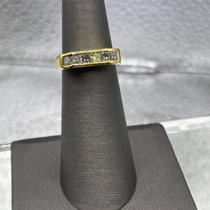 Ladies 18 Karat Solid Yellow Gold Diamond Band | Women&#39;s Stackable Ring | Anniversary Jewelry for Her | Statement Diamonds | Giftable Ring