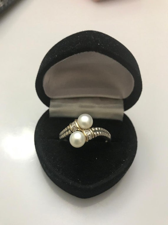 18KT Yellow Gold & Sterling Silver Genuine Pearl A