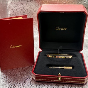 Authentic Cartier 18 Karat Yellow Gold Love Bangle Bracelet | Real Cartier | Cartier Jewelry | Cartier Bangle | Gift for her | Anniversary