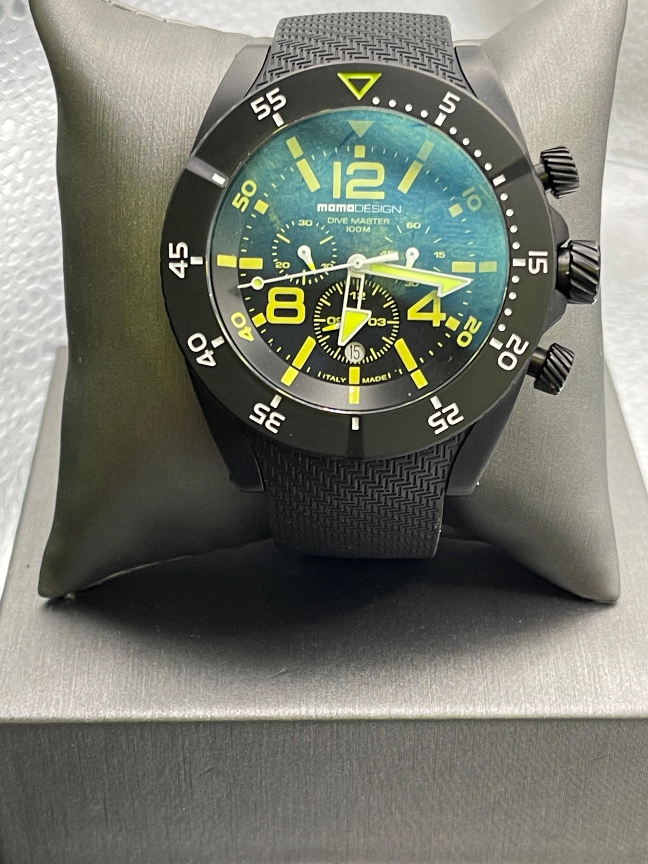 New Momo Design Black Chronograph Sport Dive Master Watch - Etsy