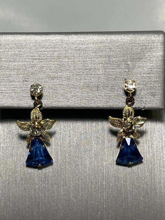 Ladies Antique Sapphire and Diamond Style Earrings