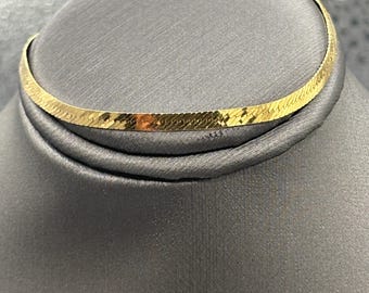 Pulsera de espiga para mujer de oro amarillo de 14 quilates