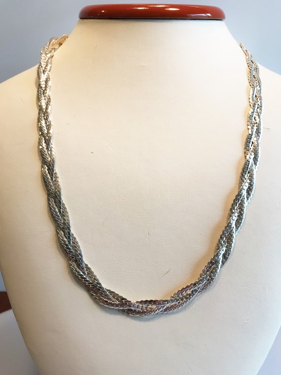 Sterling Silver Braided Serpentine Necklace Chain
