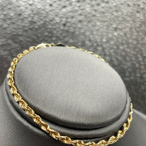 Ladies 14 Karat Solid Yellow Gold Sparkle Rope Chain Bracelet | Perfect for everyday wear | Elegant bracelet | fancy gold | Anniversary gift