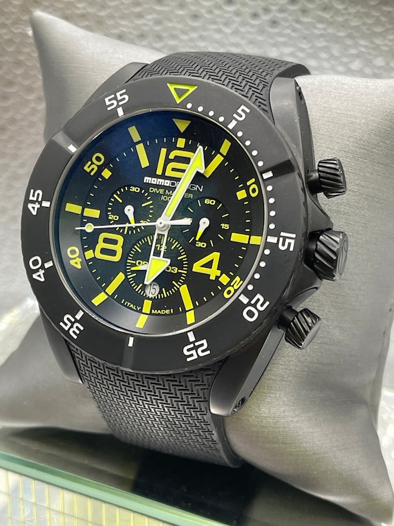 New Momo Design Black Chronograph Sport Dive Maste