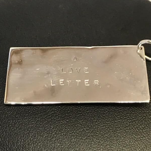Sterling Silver & 14K Rose Gold Love Letter Pendant Charm