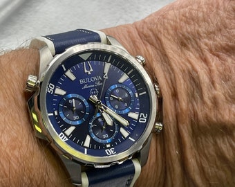 BULOVA Marine Star Blue Dial Silver Tone WATCH - Etsy BULOVA Marine Star Blue Dial Silver Tone WATCH - Etsy