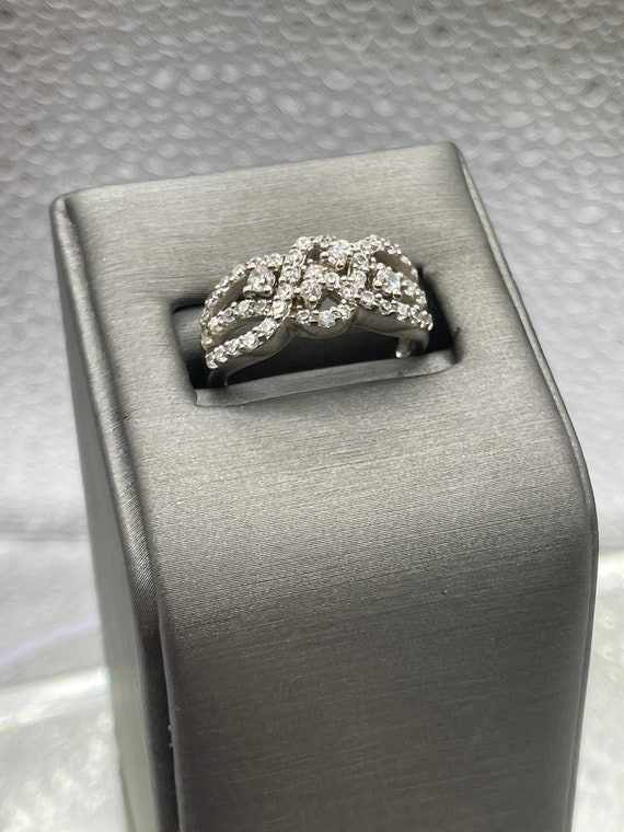 Ladies Sterling Silver and Diamond Ring