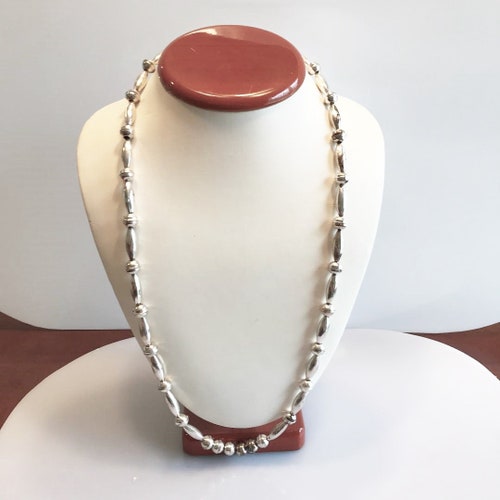 Sterling Silver .925 South West Corrugated Bead shops And Ball Necklace