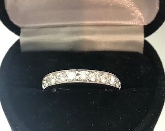 14KT White Gold Diamond Eternity Band Ring 3/4 Carat