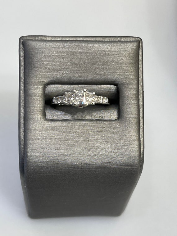 14KT W/G Radiant Cut Diamond Engagement Ring 3 Bea