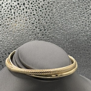 Ladies 14 Karat Yellow Gold Twin Tube Fancy Bangle Bracelet | Giftable Gold | Women&#39;s Bracelet | Bracelet for her | Slip On jewelry | Gift