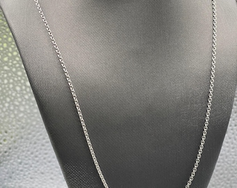Ladies / Gents Classic 18 Karat White Gold Rolo Link Chain